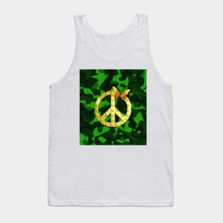 Peace Symbol Camouflage Butterfly Tank Top